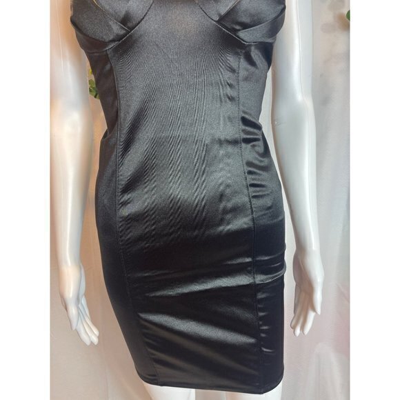 Talisa Bodycon Sweetheart Neckline Mini Dress - Black Size Large‎ RefFNB - Picture 8 of 9